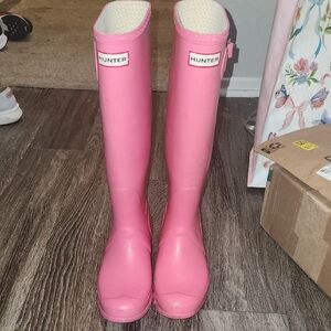 Hunter Pink Tall Rain Boots